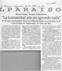 "La humanidad aún no aprende nada"  [artículo].