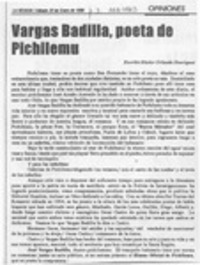 Vargas Badilla, poeta de Pichilemu  [artículo] Héctor Orlando Henríquez.