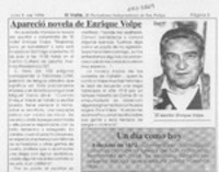 Apareció novela de Enrique Volpe  [artículo].