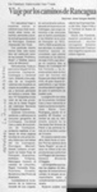 Viaje por los caminos de Rancagua  [artículo] José Vargas Badilla.