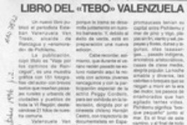 Libro del "Tebo" Valenzuela  [artículo].
