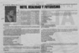Mito, realidad y futurismo  [artículo] José V. Mansilla Conteras.