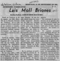 Luis Moll Briones  [artículo] Carlos René Ibacache I.