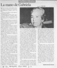 La mano de Gabriela  [artículo] Rodolfo Garcés Guzmán.