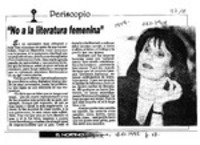 "No a la literatura femenina"  [artículo].