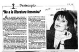 "No a la literatura femenina"  [artículo].