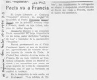 Poeta va a Francia  [artículo].