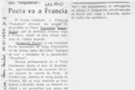 Poeta va a Francia  [artículo].