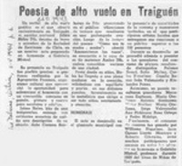 Poesía de alto vuelo en Traiguén  [artículo].