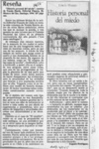 Historia personal del miedo  [artículo] Eugenio Rodríguez.