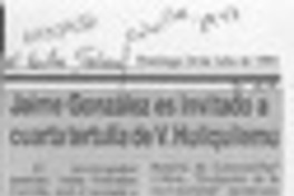 Jaime González es invitado a cuarta tertulia de V. Hualquilemu  [artículo].