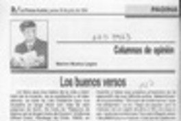 Los buenos versos  [artículo] Marino Muñoz Lagos.