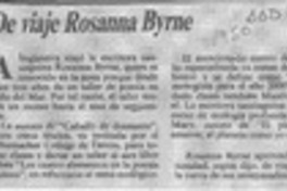 De viaje Rosanna Byrne  [artículo].