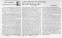 Arpoximación a Lafourcade (al estilo Lafourcade)  [artículo] Jorge Loncón.