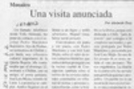 Una visita anunciada  [artículo] Abelardo Troy.
