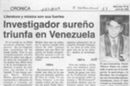 Investigador sureño triunfa en Venezuela  [artículo].
