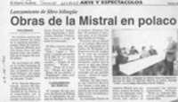 Obras de la Mistral en polaco  [artículo] Freke Ebbens.