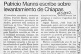 Patricio Manns escribe sobre levantamiento de Chiapas  [artículo].