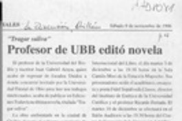 Profesor de UBB editó novela  [artículo].