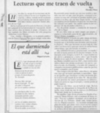 Lecturas que me traen de vuelta  [artículo] Floridor Pérez.