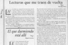 Lecturas que me traen de vuelta  [artículo] Floridor Pérez.