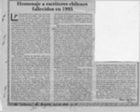 Homenaje a escritores chilenos fallecidos en 1995  [artículo] Miguel Angel Díaz A.