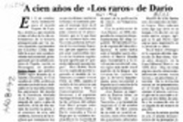 A cien años de "Los raros" de Darío  [artículo] Ricardo Llopesa.