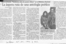La áspera ruta de una antología poética  [artículo] Alejandra Rivera.
