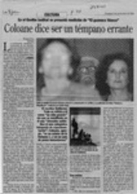 Coloane dice ser un témpano errante  [artículo] Ximena Poo.