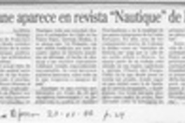 Coloane aparece en revista "Nautique" de Holanda  [artículo].