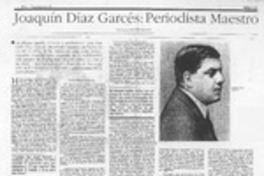 Joaquín Díaz Garcés, periodista maestro