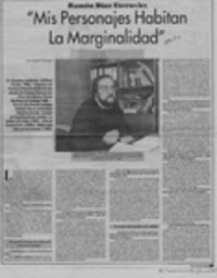 "Mis personajes habitan la marginalidad"