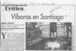 Víboras en Santiago  [artículo] Antonio Avaria.