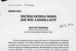 Dicurso entrega premio José Nuez a Diamela Eltit  [artículo] José Luis Samaniego.