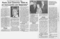 Poeta Juan Cameron, "Este es mi reencuentro con Valparaíso"  [artículo] Carlos Paredes N.