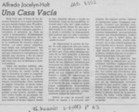 Una casa vacía  [artículo] Alfredo Jocelyn-Holt.
