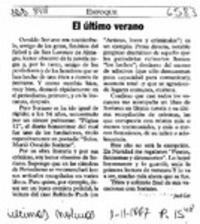 El último verano  [artículo] José Gai.