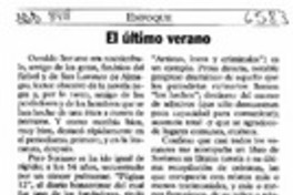 El último verano  [artículo] José Gai.