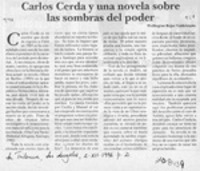 Carlos Cerda y una novela sobre las sombras del poder  [artículo] Wellington Rojas Valdebenito.