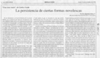 La persistencia de ciertas formas novelescas  [artículo] M. Alejandra Ochoa P.