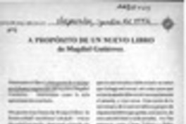 A propósito de un nuevo libro  [artículo] Juan antonio Huesbe Santelices.