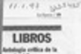 Antología crítica de la poesía chilena  [artículo].