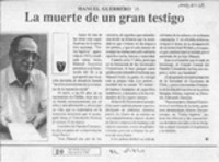 La Muerte de una gran testigo  [artículo].