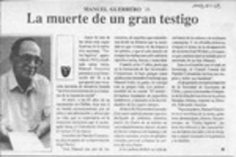 La Muerte de una gran testigo  [artículo].