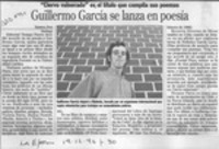 Guillermo García se lanza en poesía  [artículo] Ximena Poo.