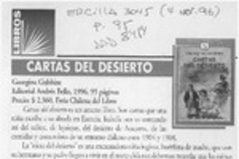 Cartas del desierto  [artículo] Marisol Moreno del Canto.
