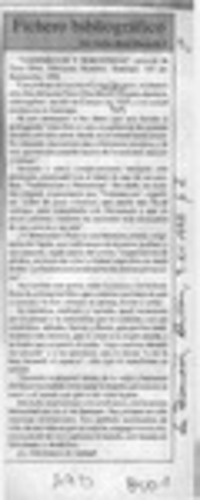 Fichero bibiográfico  [artículo] Carlos René Ibacache I.