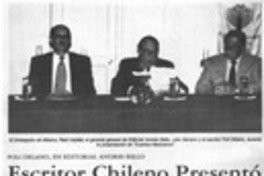 Escritor chileno presentó sus "Cuentos mexicanos"