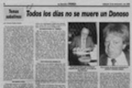 Todos los días no se muere un Donoso  [artículo] Orlando Walter Muñoz.