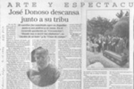 José Donoso descansa junto a su tribu  [artículo].